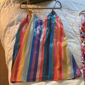 Storia Multicolor Sequin Mini Dress